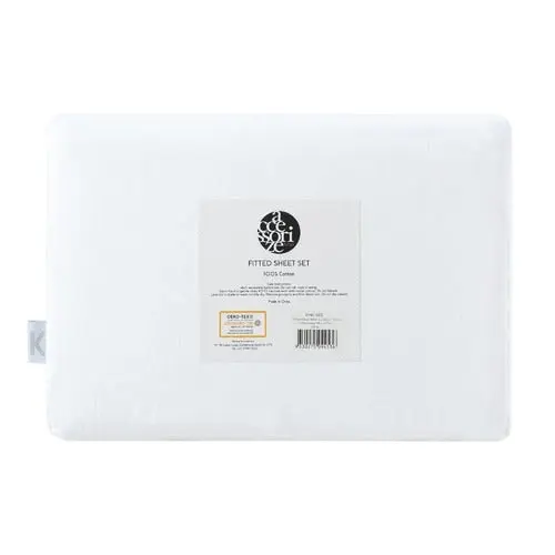 Accessorize Washed Cotton Fitted Sheet Set - WHITE