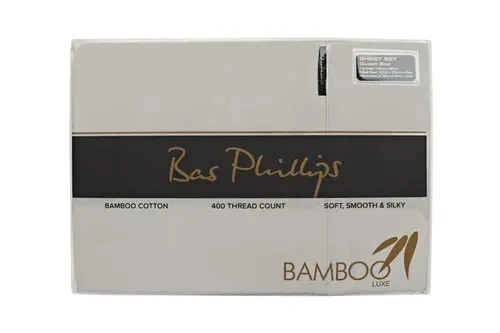 Bas Phillips Bamboo & Cotton 400TC Blend Sheet Set - WHITE