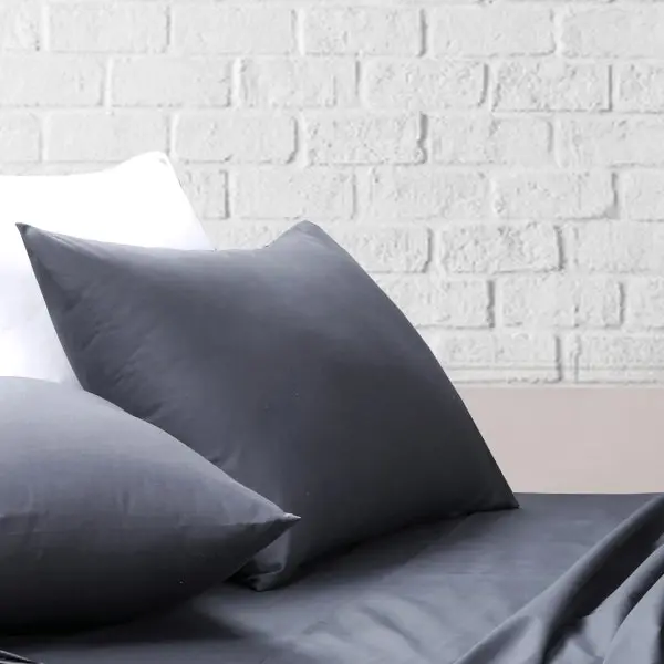 Amsons Charcoal Bedsheets Set- Flat & Fitted Sheets With Pillowcases