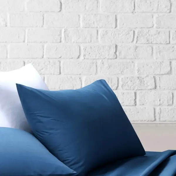 Amsons Blue Bedsheets Set- Flat & Fitted Sheets With Pillowcases