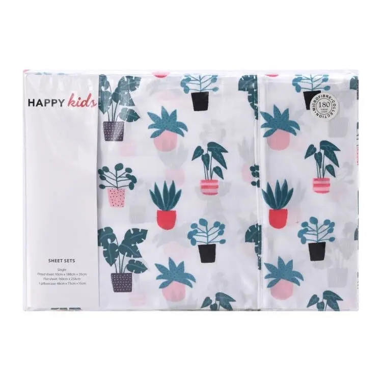 Happy Kids Plant Printed Microfibre Sheet Set