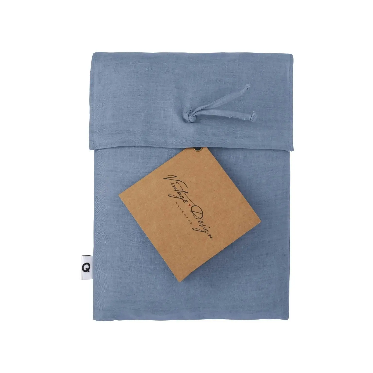 Vintage Design Sky Blue 100% Hemp Sheet Set