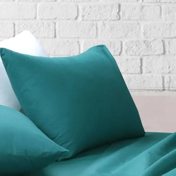 Amsons Teal Bedsheets Set- Flat & Fitted Sheets With Pillowcases