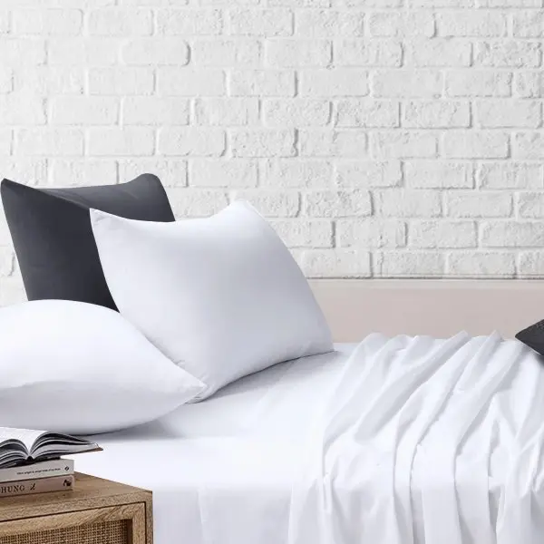 Amsons White Bedsheets Set- Flat & Fitted Sheets With Pillowcases