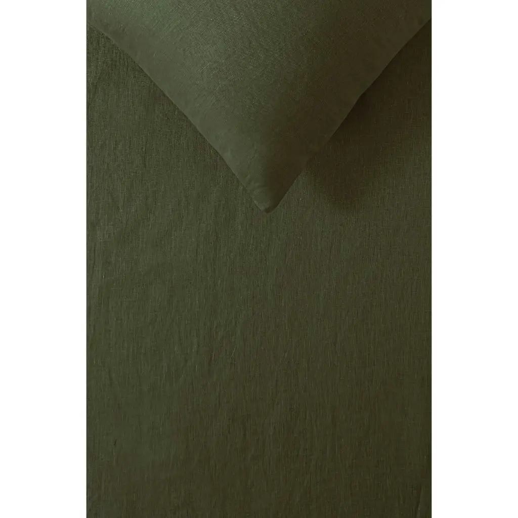 Vintage Design Olive French 100% Linen Sheet Set