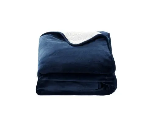 Electric Throw Rug Heated Blanket Washable Snuggle Flannel Winter Navy