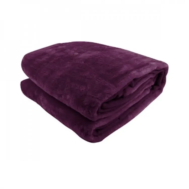 Laura Hill 600gsm Large Double Sided Faux Mink Blanket   Purple