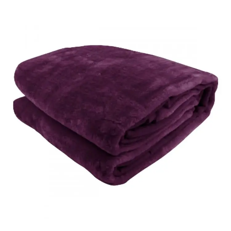 Laura Hill 800gsm Heavy Double Sided Faux Mink Blanket   Purple