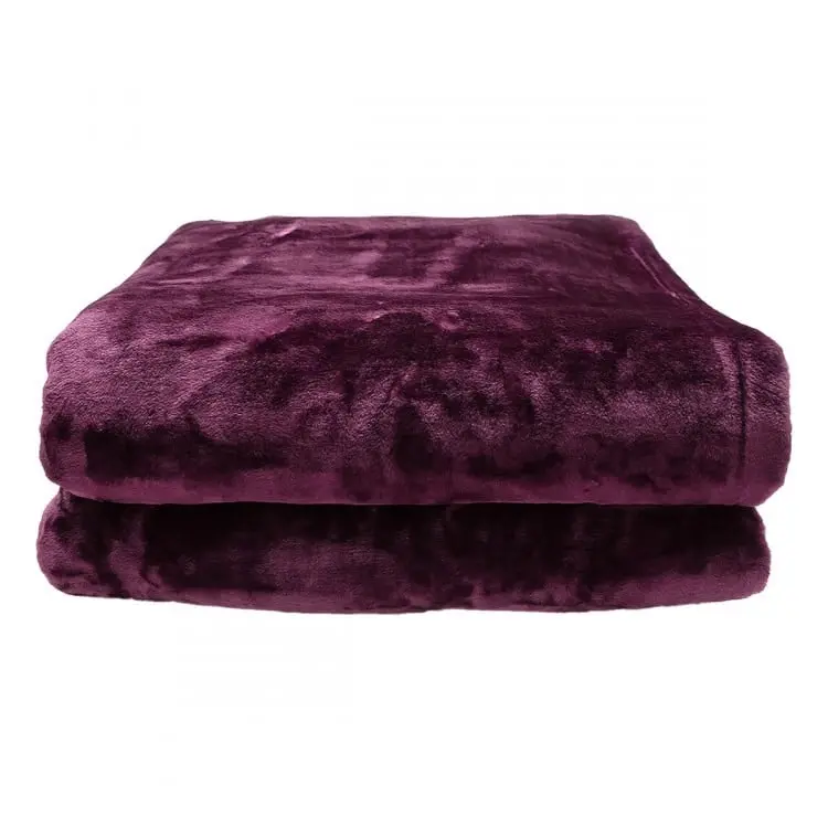 Laura Hill 800gsm Heavy Double Sided Faux Mink Blanket   Purple