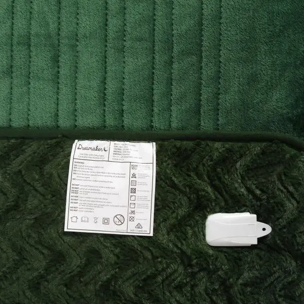 Dreamaker Faux Fur Heated Throw Eden Green