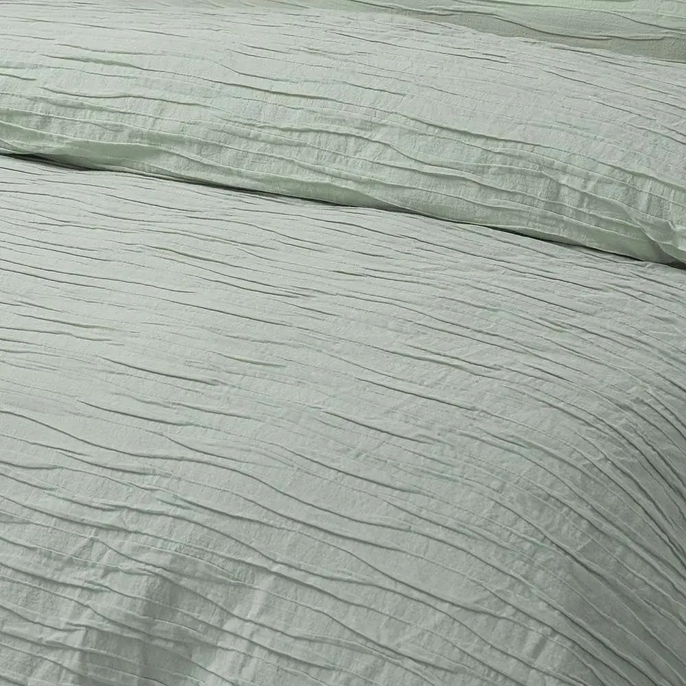 Vintage Design Malvern Cotton Quilt Cover Set - SAGE