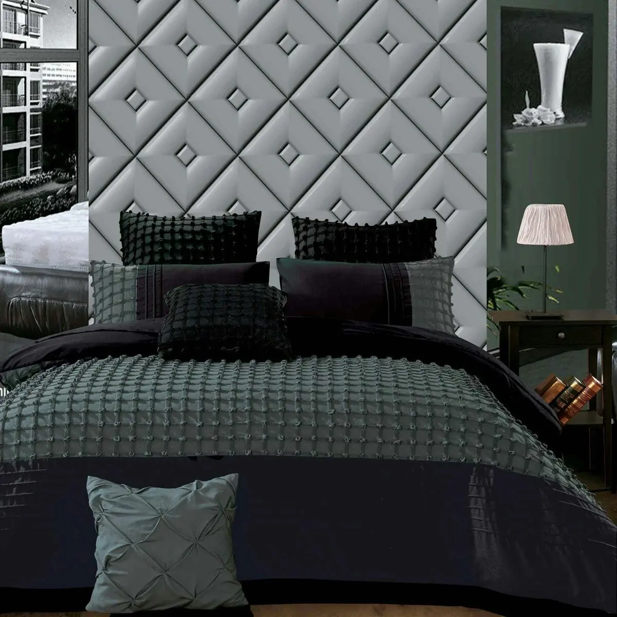 Luxton Cossette Stone Grey Quilt Cover Set