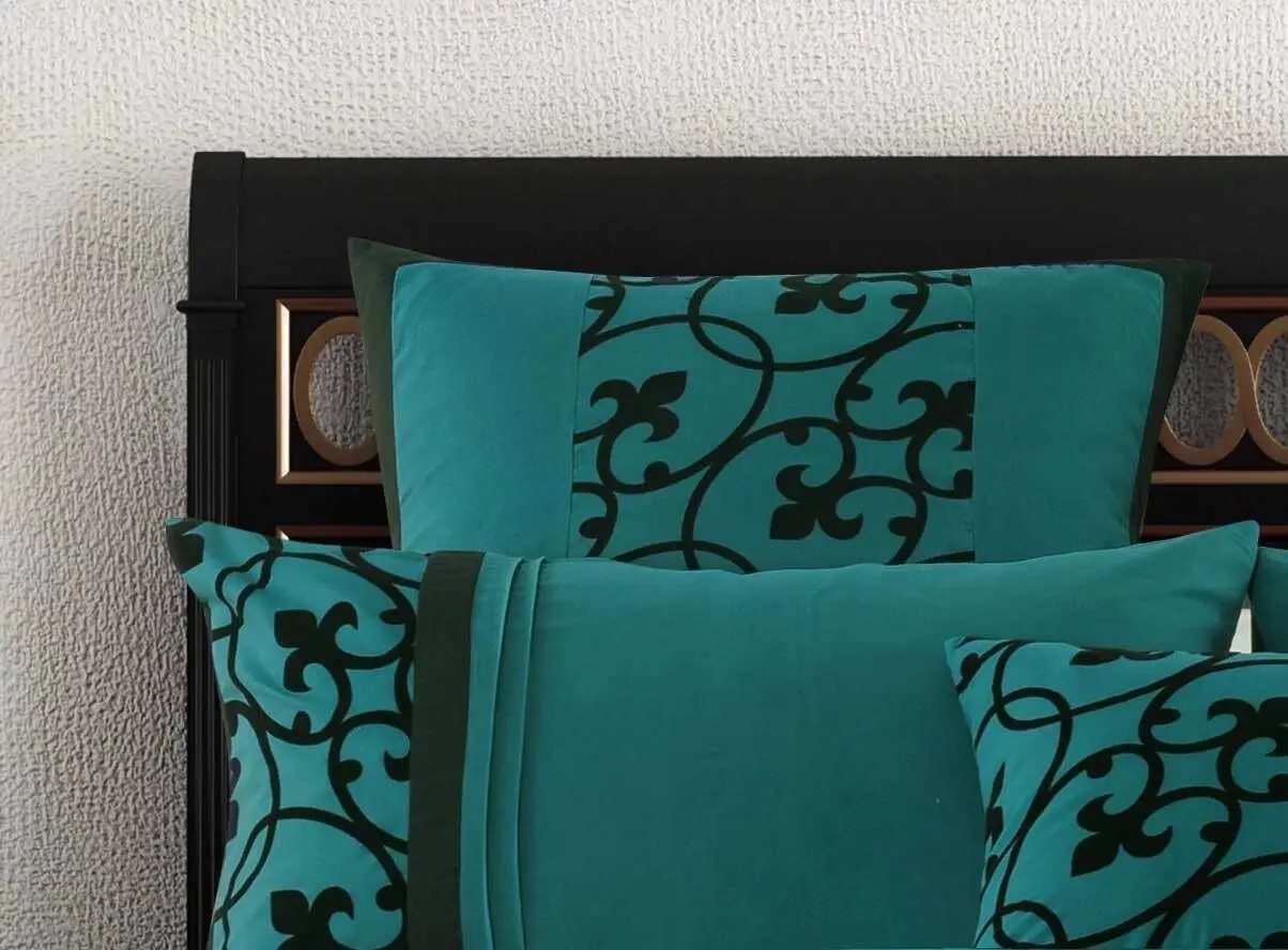 Luxton Halsey Teal Black Quilt Cover Set