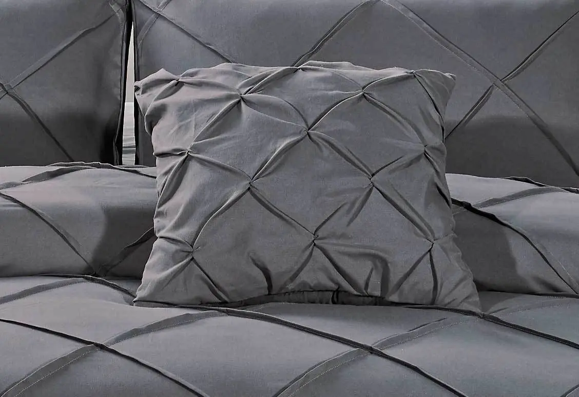 Luxton Abel Grey Pintuck Quilt Cover Set