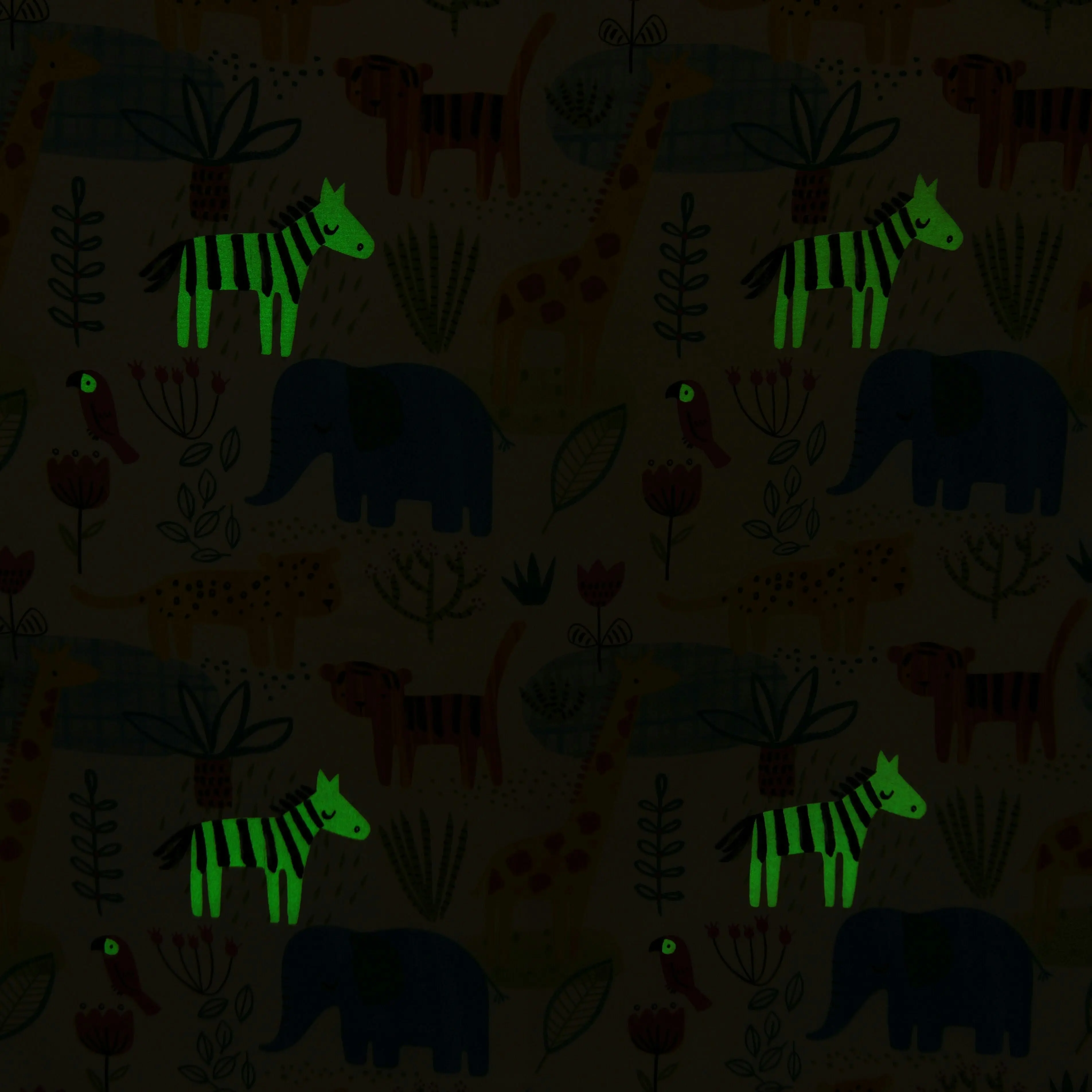 Happy Kids Little Jungle Glow in the Dark Quilt Cover Set