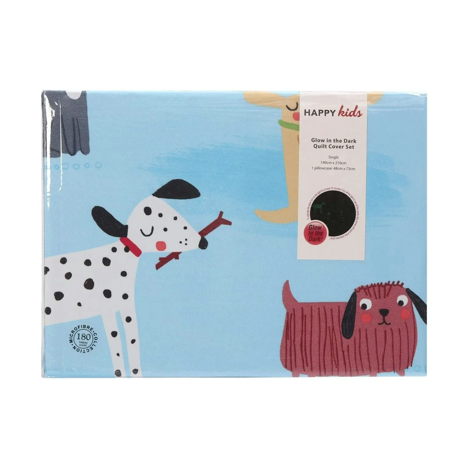 Happy Kids Woof Glow in the Dark Quilt Cover Set