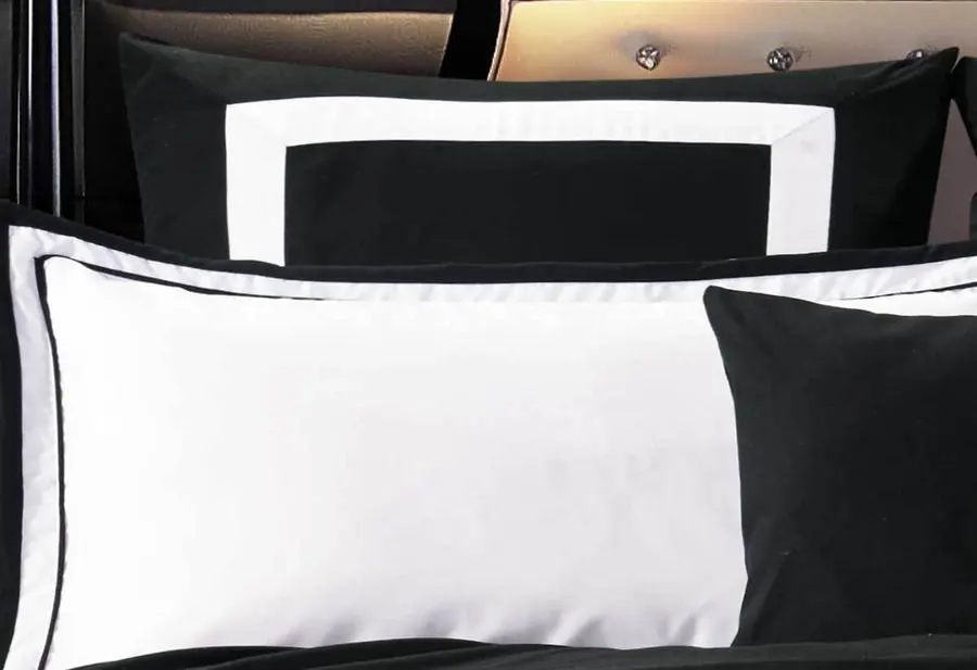 Luxton Rossier Black-White Striped Quilt Cover Set