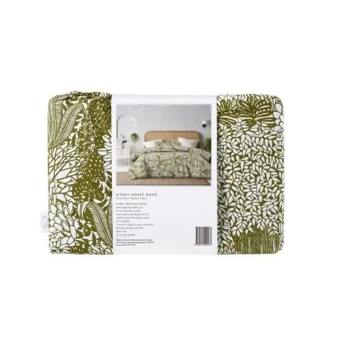 Accessorize Otway Moss Green 180TC Cotton Digital Printed Quilt Cover Set