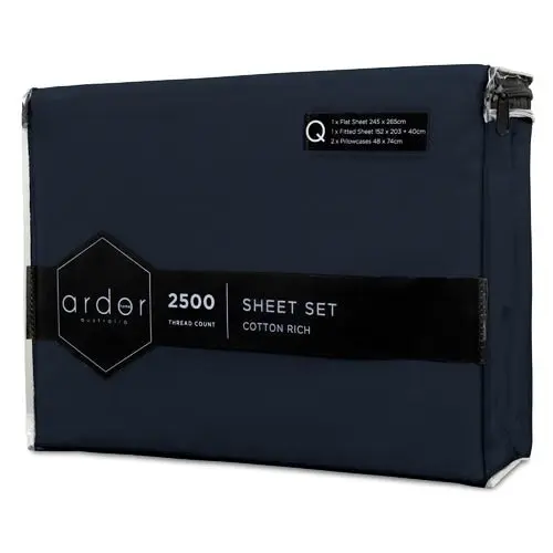 ARDOR "2500TC Cotton Rich" SHEET SETS - NAVY