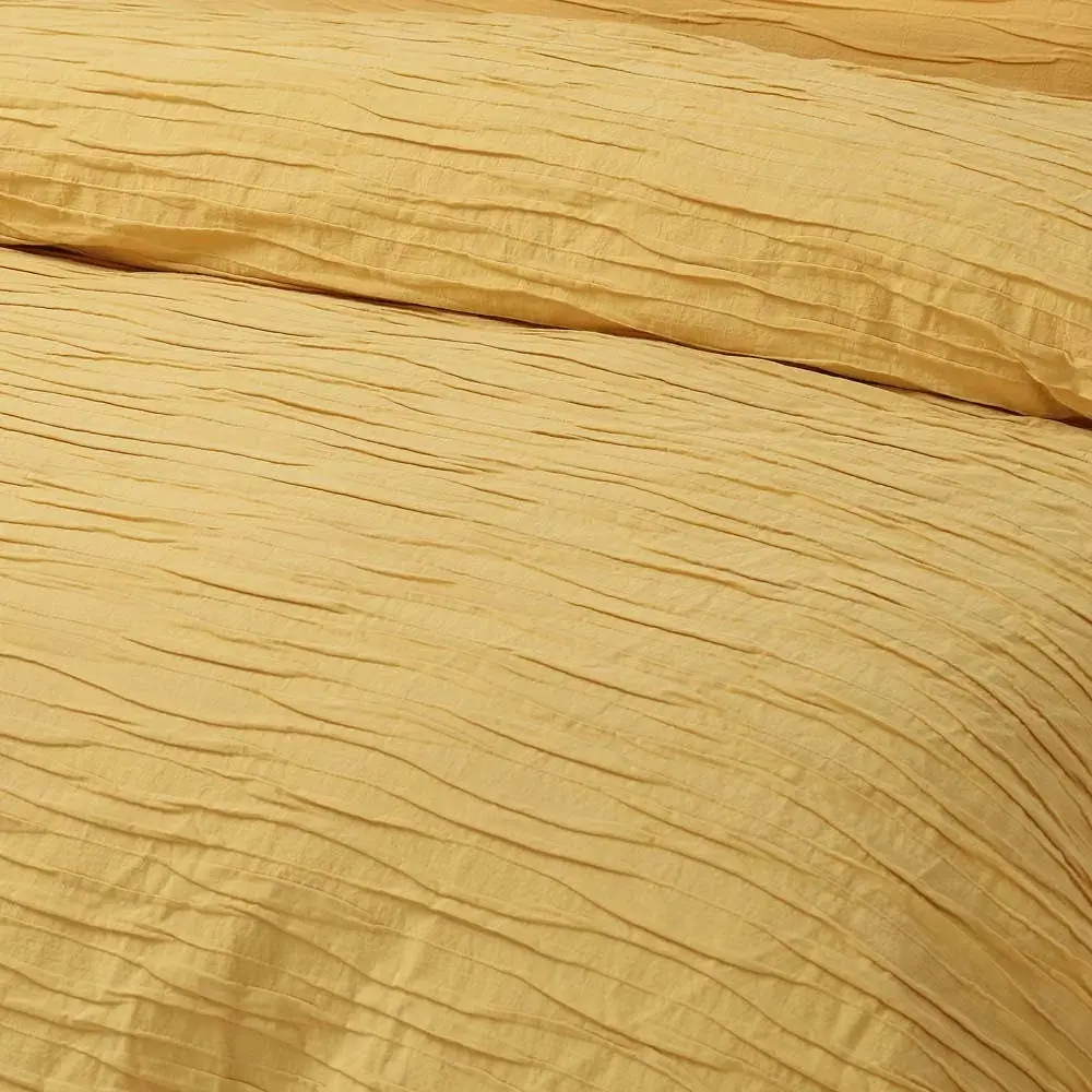 Vintage Design Malvern Cotton Quilt Cover Set - Ochre