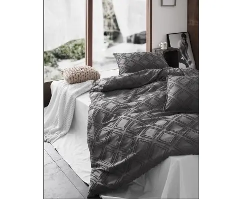 Gioia Casa Tufted ultra soft microfiber quilt cover set - SMOKE