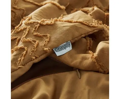 Gioia Casa Tufted ultra soft microfiber quilt cover set - CARAMEL