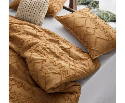 Gioia Casa Tufted ultra soft microfiber quilt cover set - CARAMEL