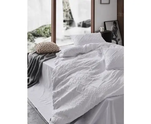 Gioia Casa Tufted ultra soft microfiber quilt cover set - WHITE