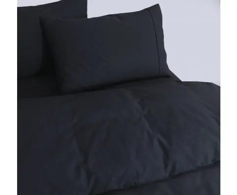 Elan Linen 100% Egyptian Cotton Vintage Washed 500TC Quilt Cover Set - Charcoal