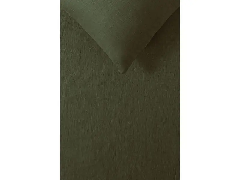 Vintage Design Olive 100% Linen Quilt Cover Set