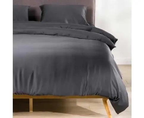 Organic Bamboo Duvet Cover Set A - Charcoal