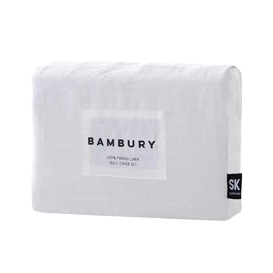 Bambury French Linen Quilt Cover Set - Ivory