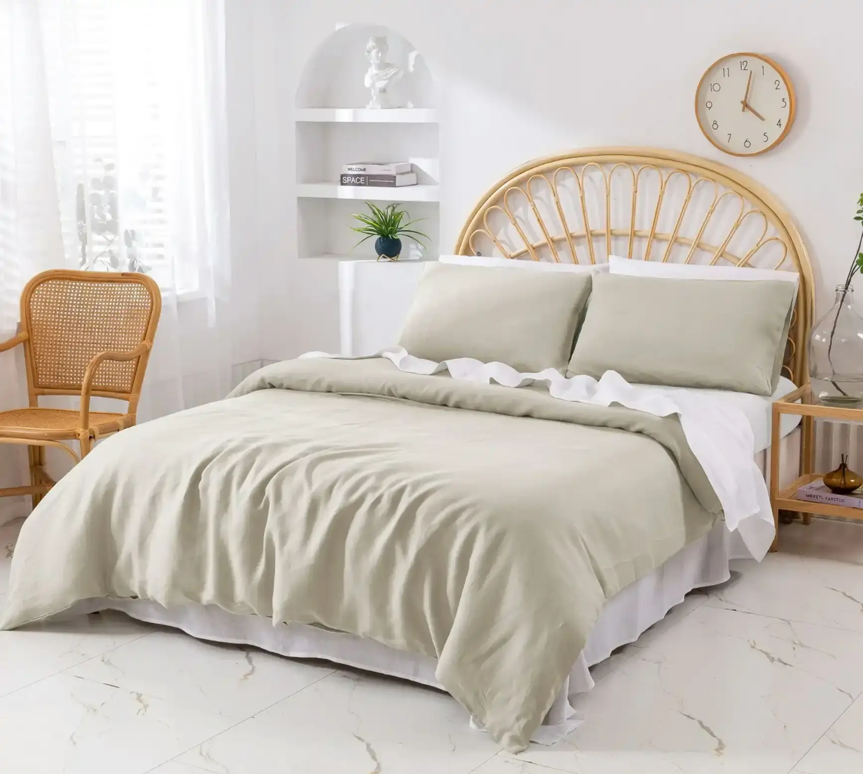 Natural Home Vintage Washed Hemp Linen Quilt Cover Set - Oatmeal