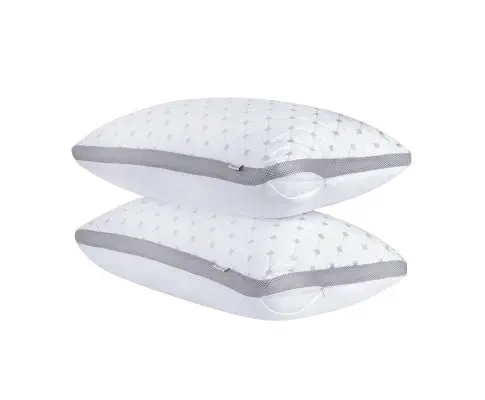 Gioia Casa Luxury Bamboo Cooling Twin pack plush down-like pillows with 2 bonus quilted waterproof pillow protectors