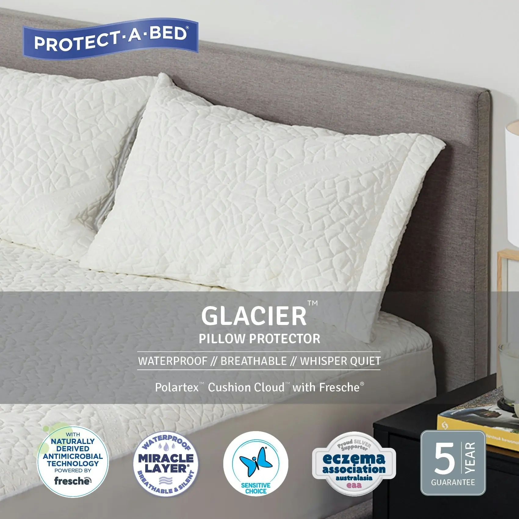 Protect A Bed Glacier Polartex Jacquard Fitted Waterproof Mattress & Pillow Protectors  ON SALE