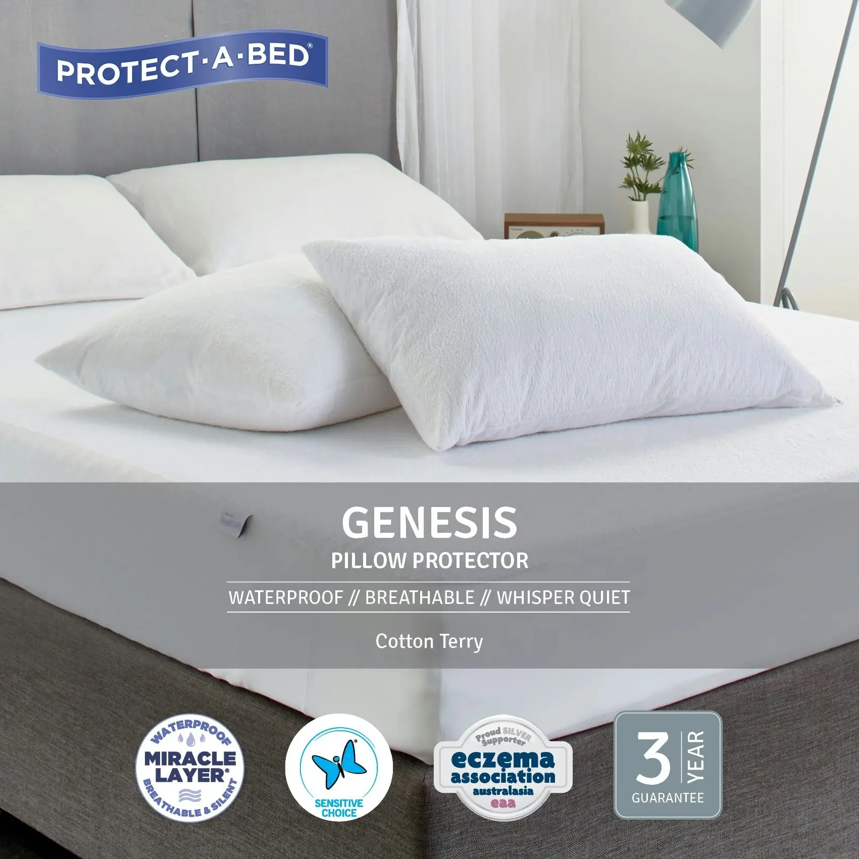 Protect A Bed Genesis Votton Terry Fitted Waterproof Mattress & Pillow Protectors  ON SALE