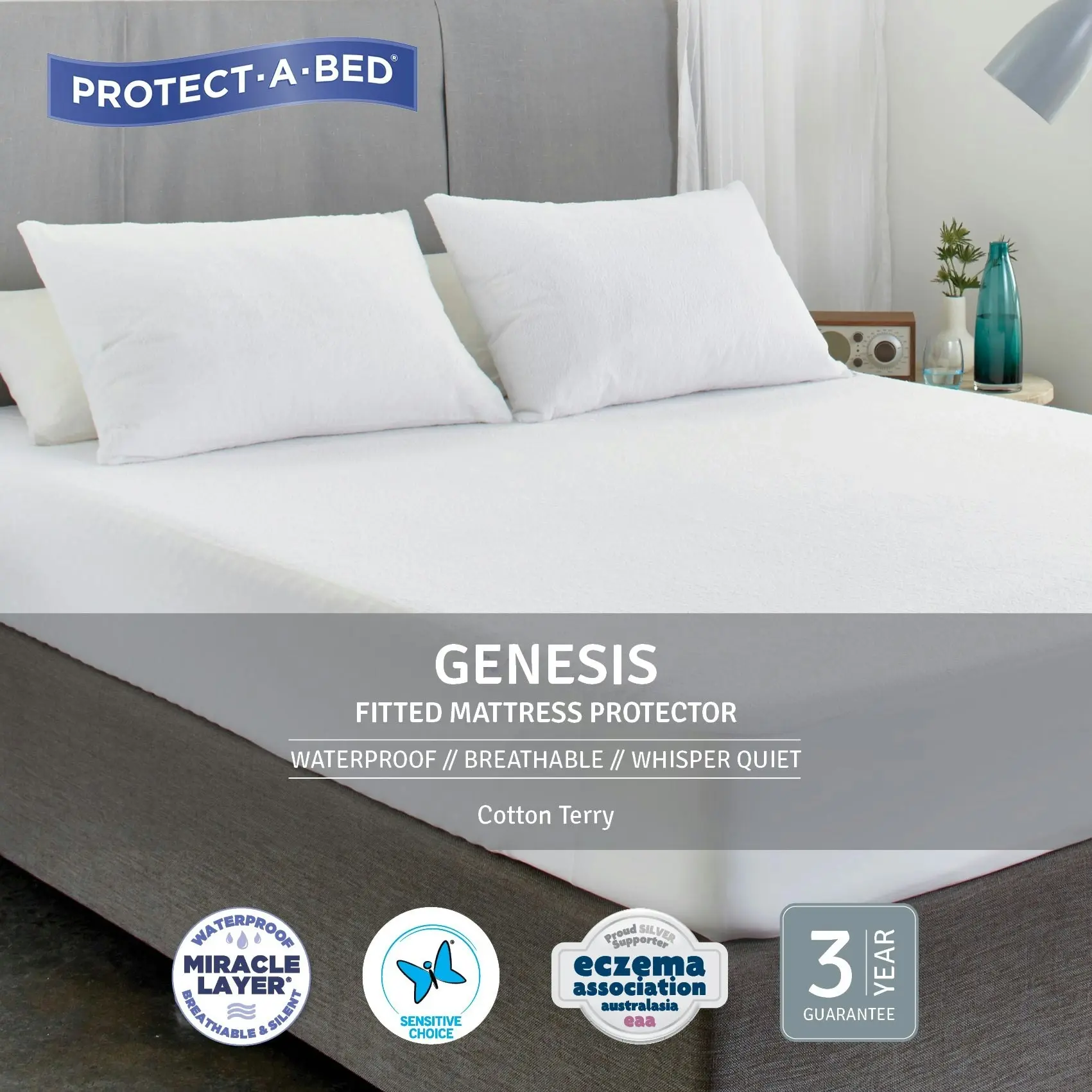 Protect A Bed Genesis Votton Terry Fitted Waterproof Mattress & Pillow Protectors  ON SALE