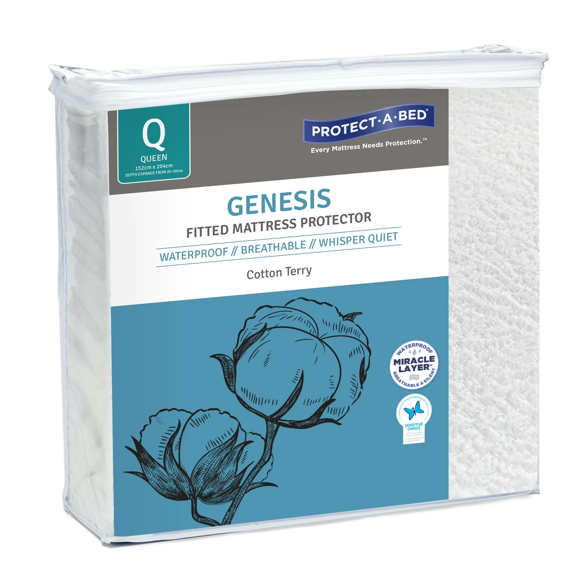 Protect A Bed Genesis Votton Terry Fitted Waterproof Mattress & Pillow Protectors  ON SALE