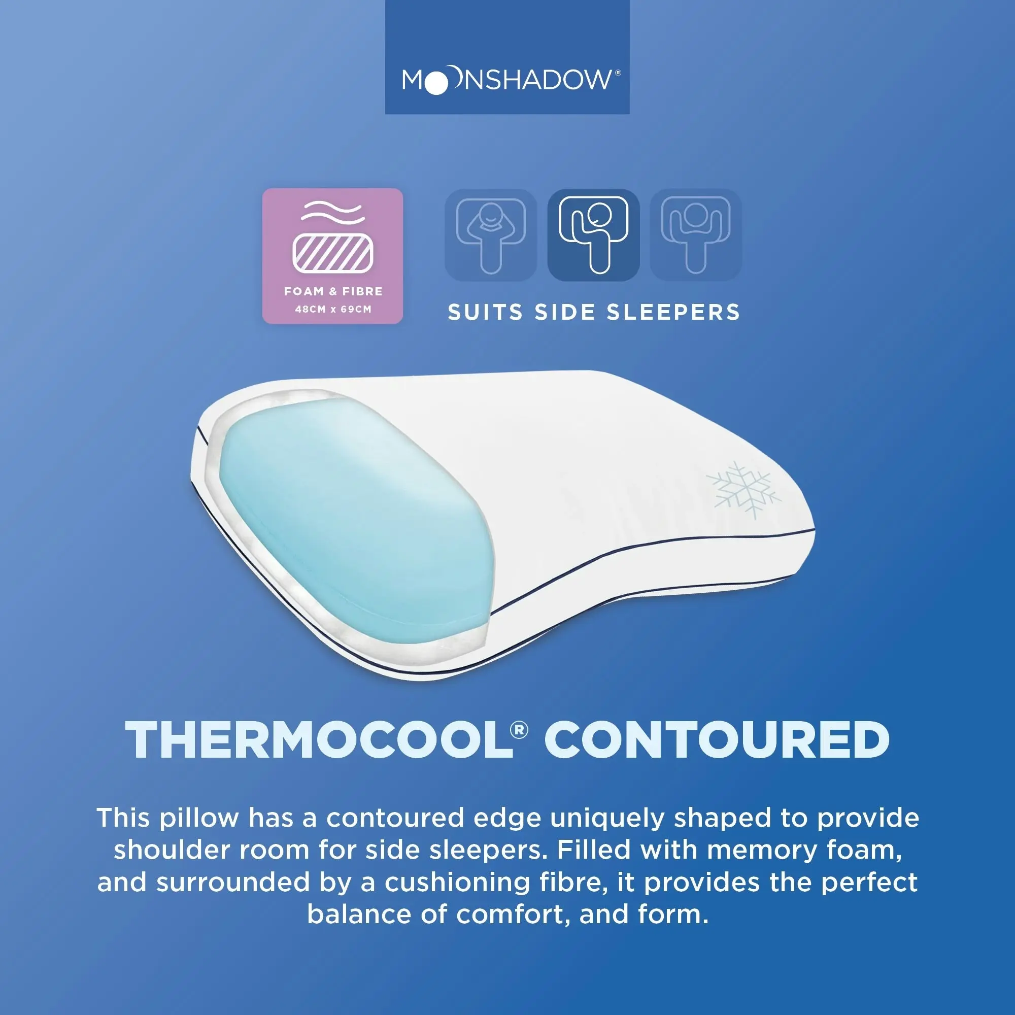 Moonshadow Contoured Thermocool Pillow