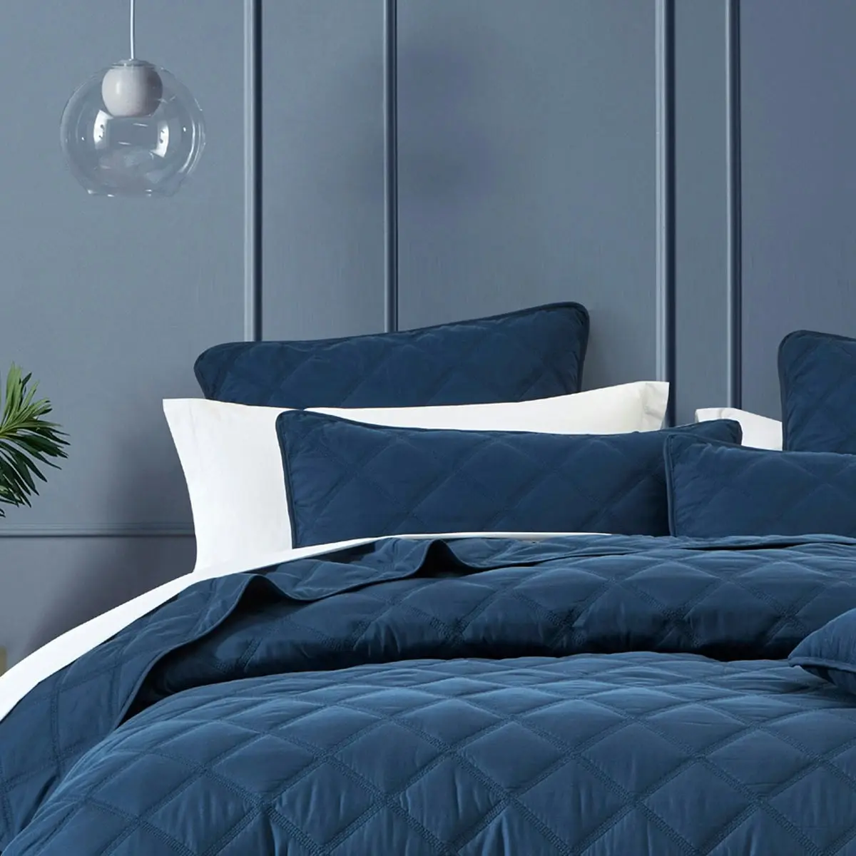 Bianca Bedding Barclay Navy Coverlet Set