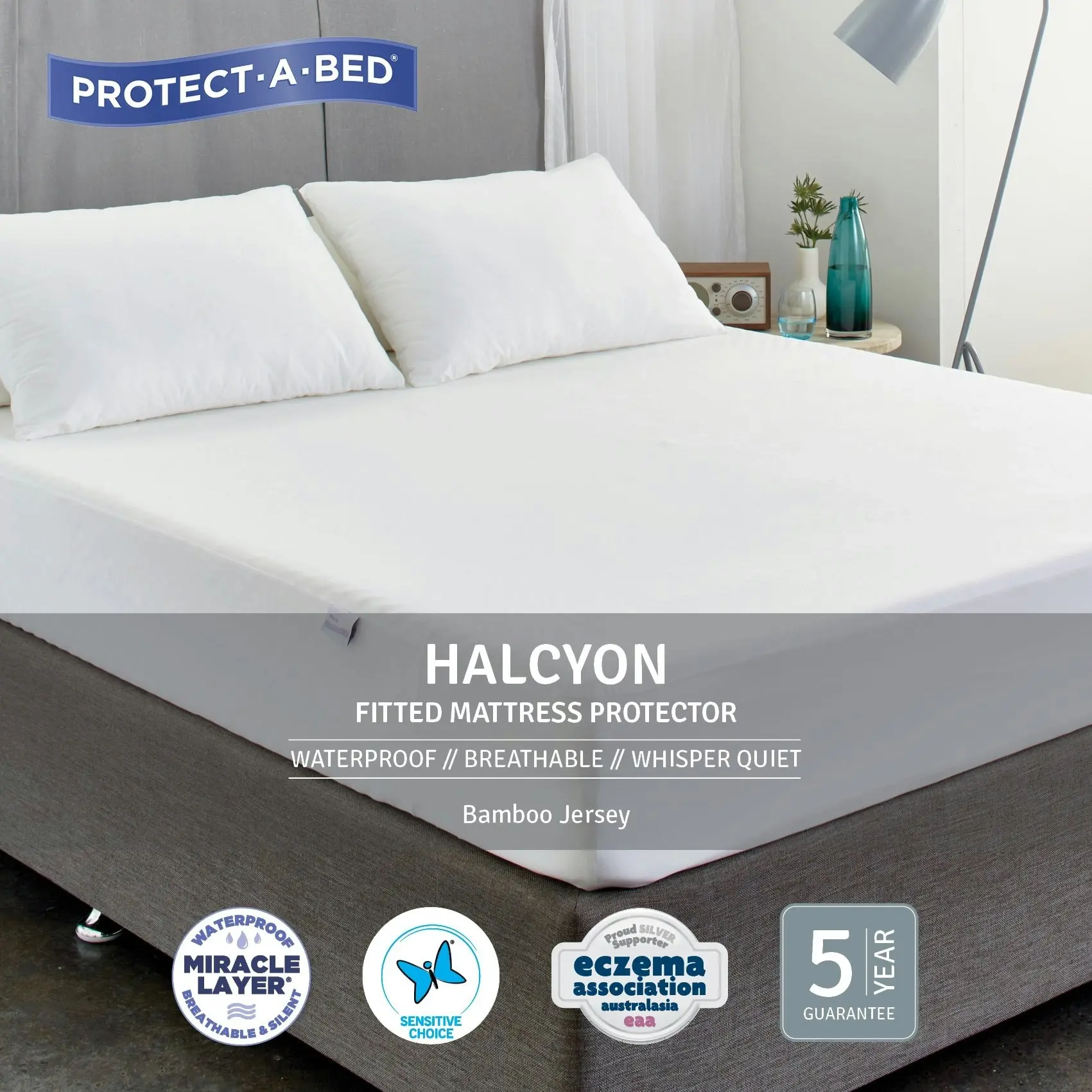 Protect A Bed Halcyon Jersey Fitted Waterproof Mattress & Pillow Protectors  ON SALE