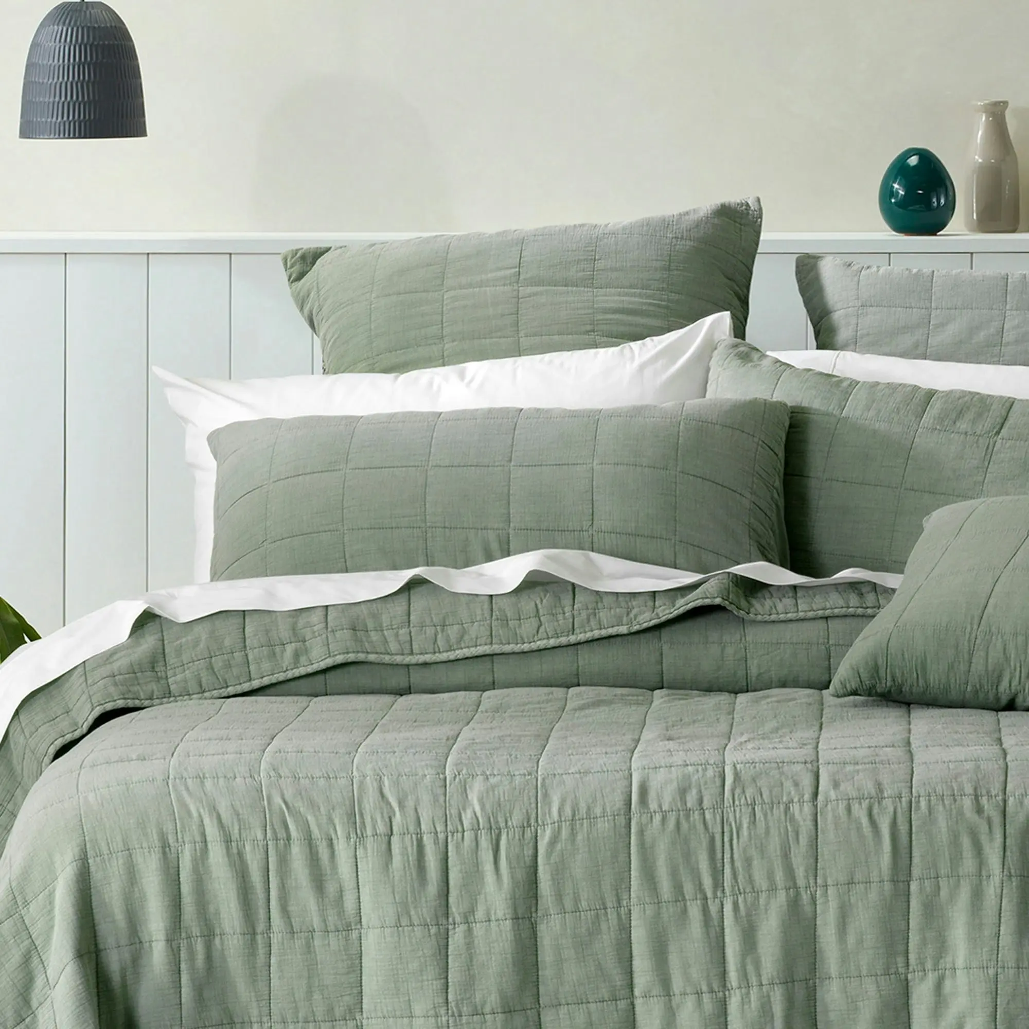 Bianca Bedding GERALDTON COVERLET SET OLIVE