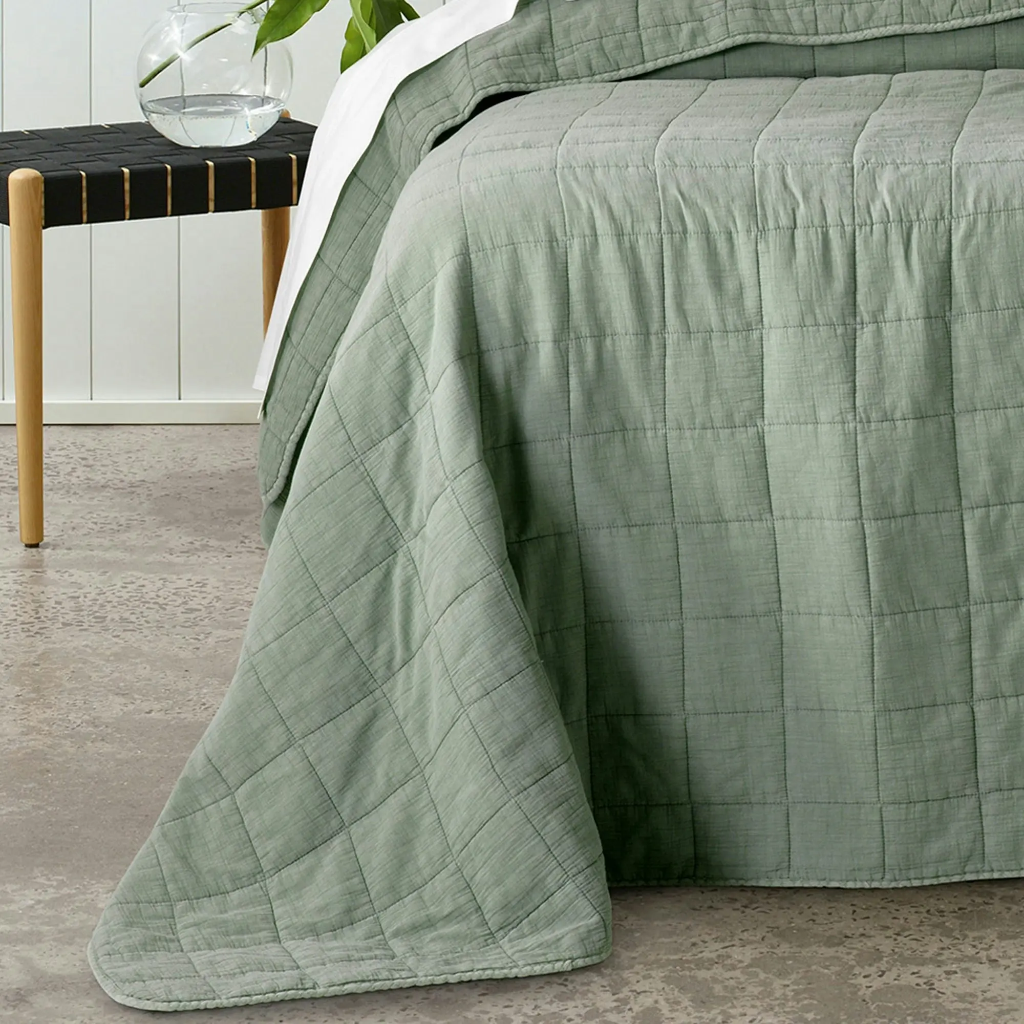 Bianca Bedding GERALDTON COVERLET SET OLIVE