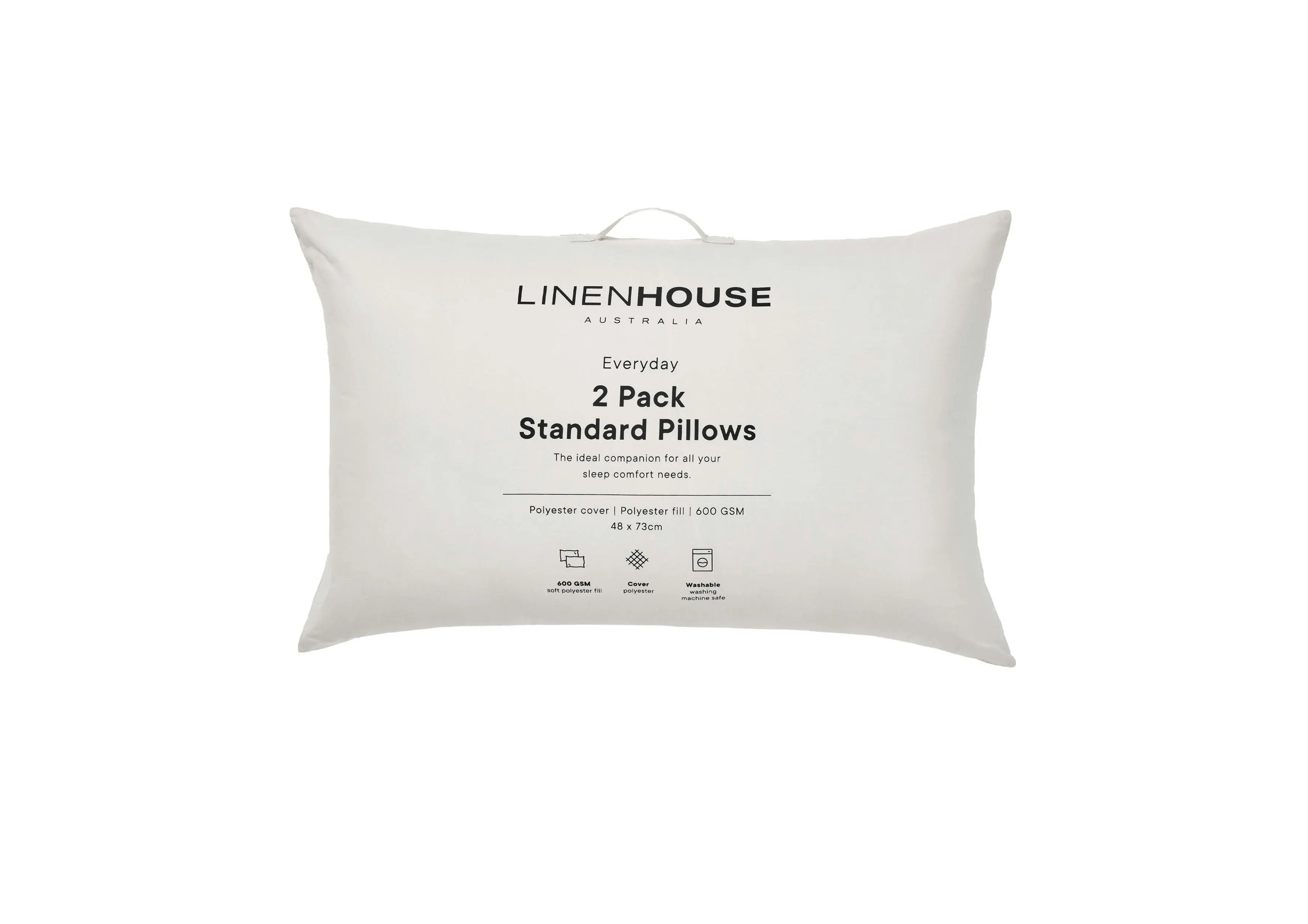 Linen House Everyday 2 Pack Standard Pillow Pair - 600 GSM