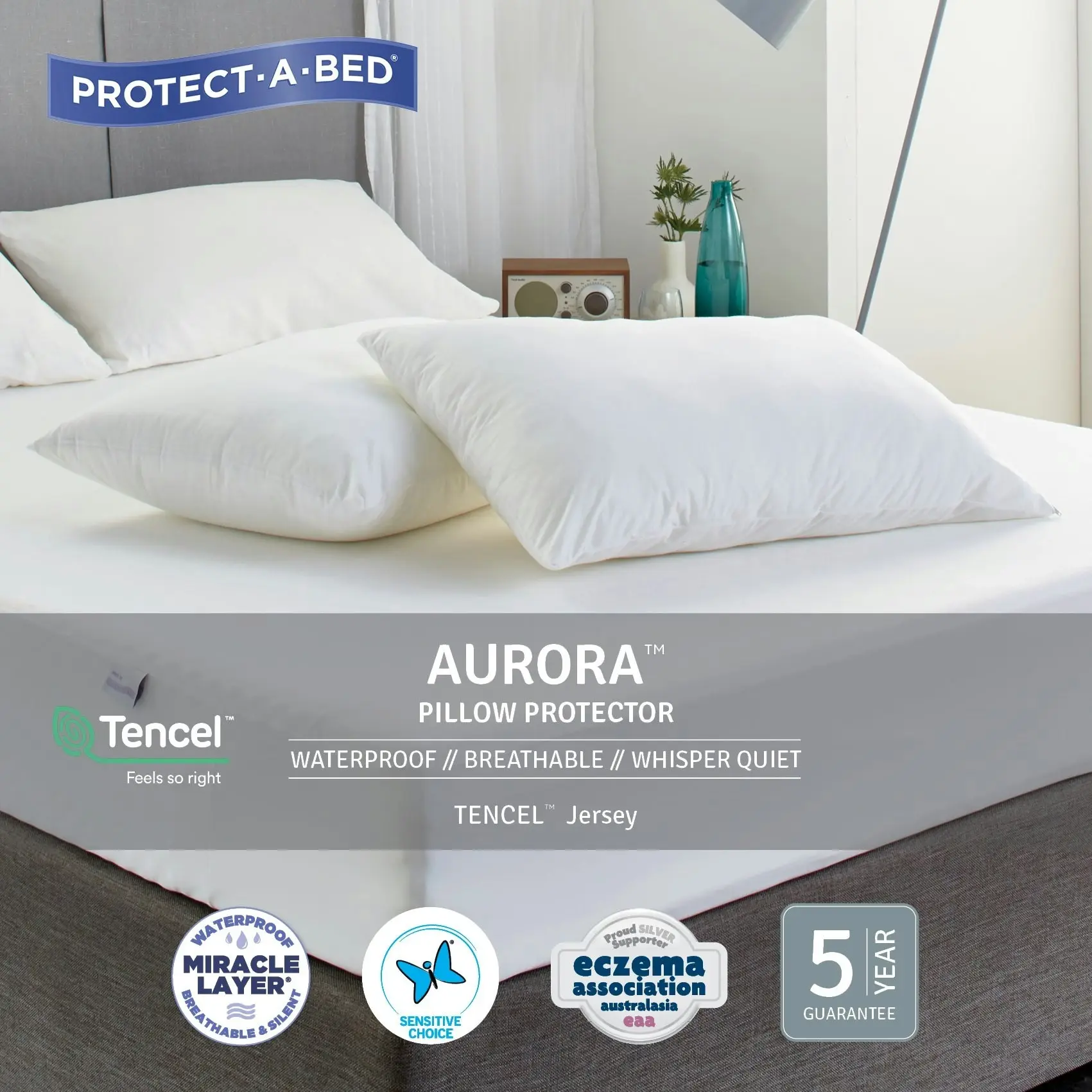 Protect A Bed Aurora Tencel Jersey Fitted Waterproof Mattress & Pillow Protectors ON SALE