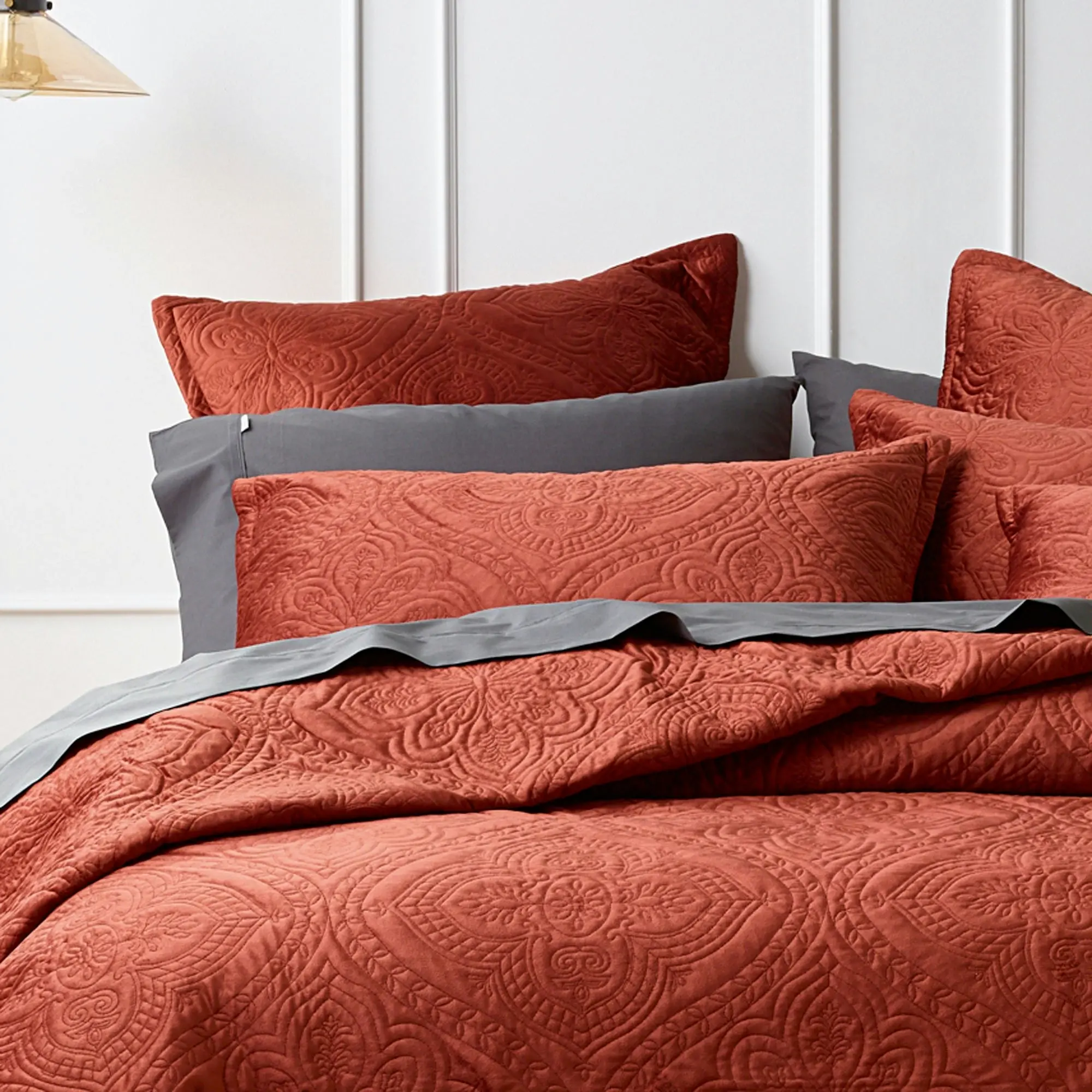 Bianca Bedding DYNASTY COVERLET SET TERRACOTTA