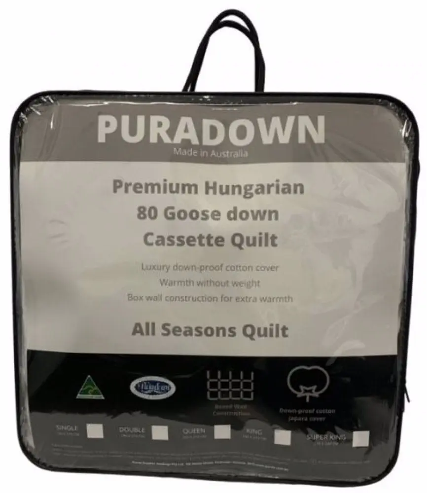 Puradown ALL SEASON Premium Hungarian 80% Goose Down 20% Goose Feather Quilt