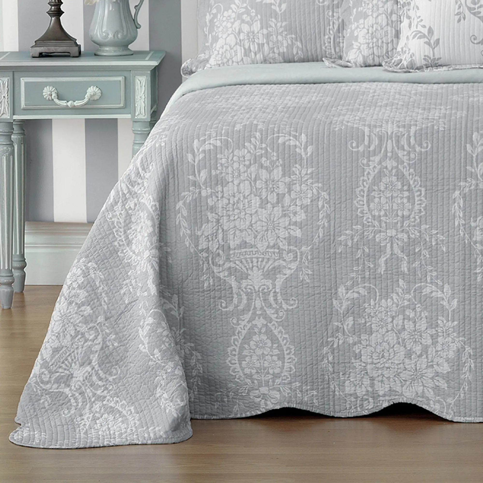 Bianca Bedding FLORENCE BEDSPREAD SET GREY