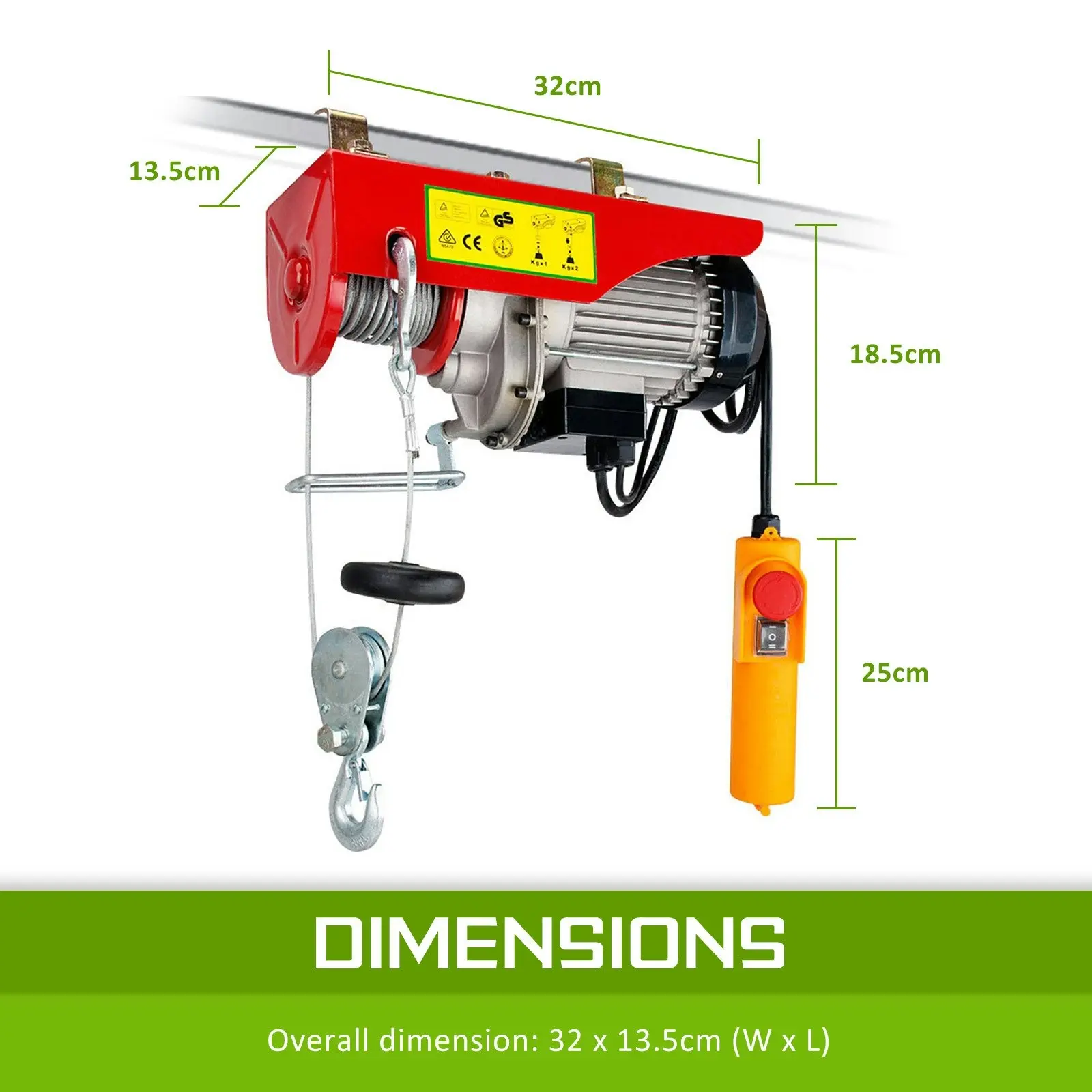 510w 125/250KG Electric Hoist 240V