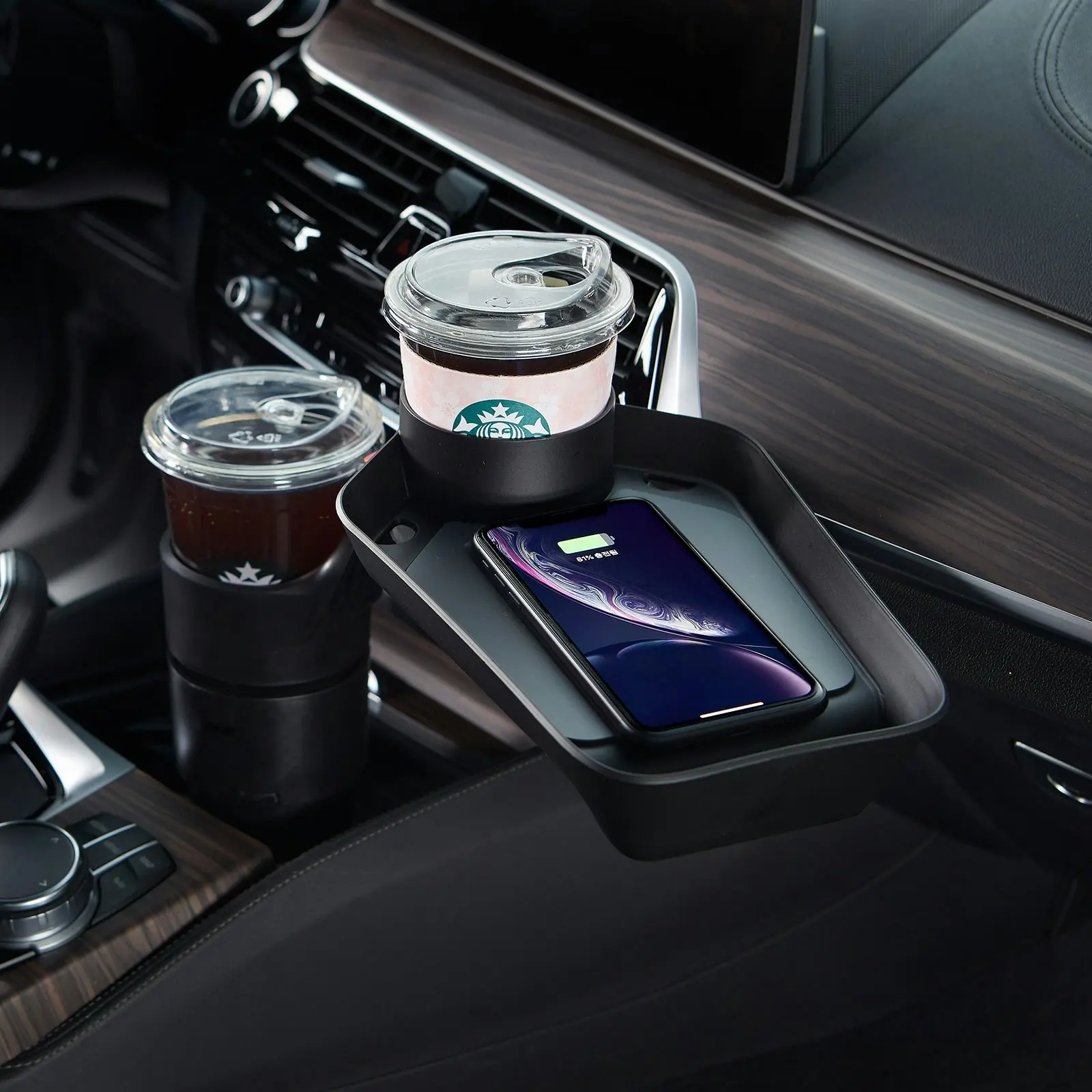 Car Cup Holder Extension with Wireless Charger 10W